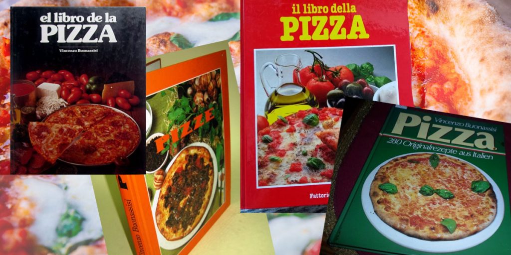 Capas de algums edições do livro Il libro della Pizza, de Vincenzo Buonassisi